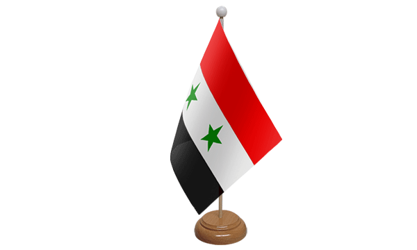 Syria Small Flag with Wooden Stand